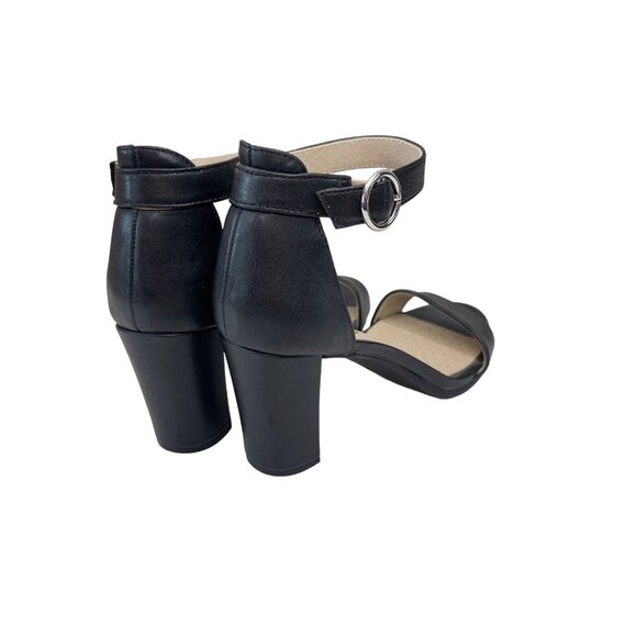 Life Stride Soft System Women SZ 8.5 WIDE Black Buckle Ankle Strap Block Heels - Picture 10 of 14